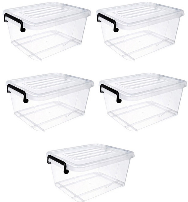 마이닝 멀티 플라스틱 리빙박스 소형1호 7.402, 투명, 5개