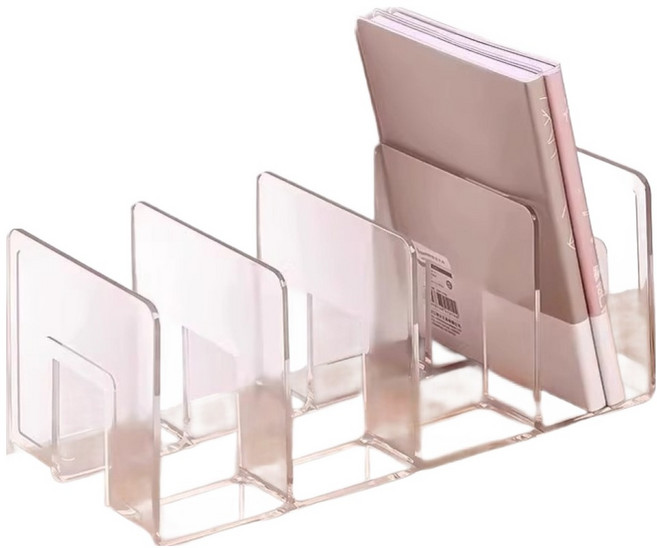 올인셀 깔끔한 책꽂이 4단, 투명