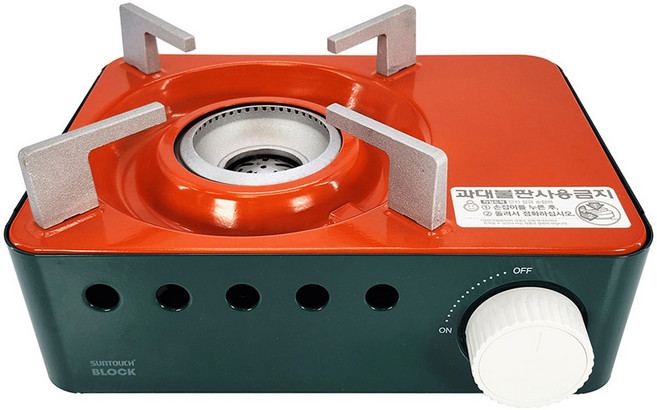 썬터치 블럭버너 미니 휴대용 가스레인지, 초록 + 빨강, 1개