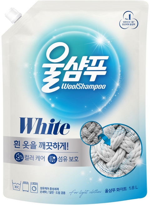 울샴푸 화이트 리필, 1.8L, 1개