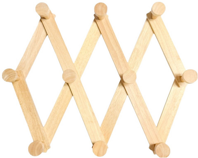 원목 아트 자바라 옷걸이 대, 베이지, 1개