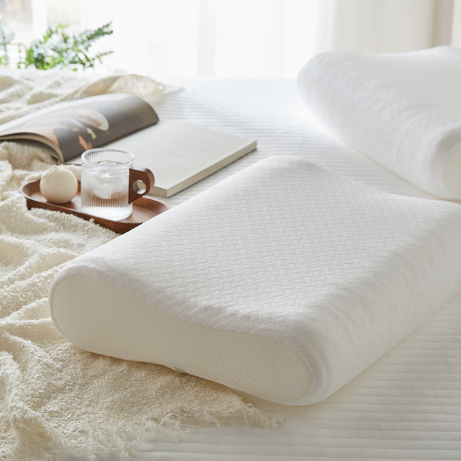 아담데코 듀라론 냉감 쿠션 바디필로우 에어코일 베개, 격자화이트, 1개