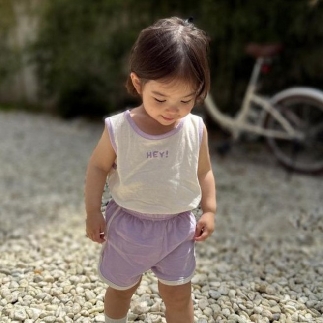 베베나인 아동용 통기성 헤이 나시 상하의 세트