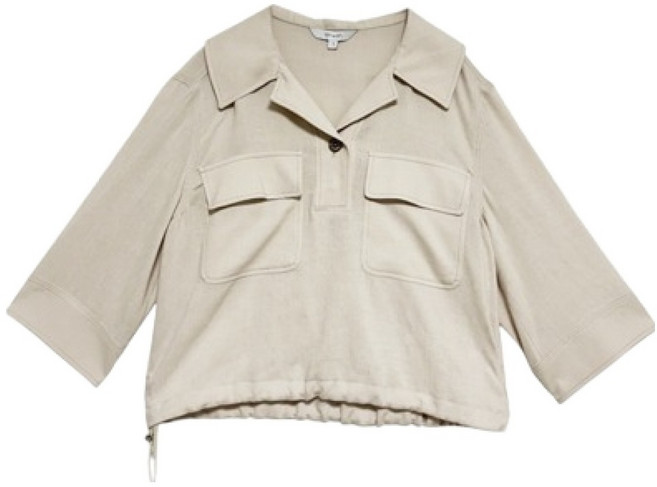 on&on 女款縫線開襟七分袖襯衫