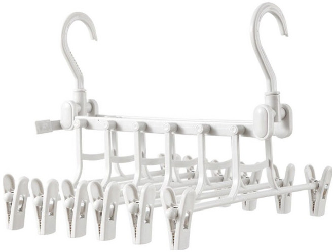 이지웜 접이식 집게걸이, 화이트, 1개