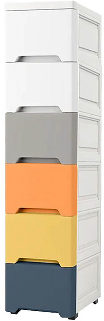 6層抽屜夾縫儲物收納櫃 密封款, 莫蘭迪色, 1個