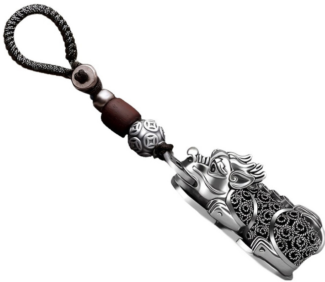 어픽 행운을 상징하는 비휴 열쇠고리 5 x 19 x 2.5 cm, 혼합색상, 1개