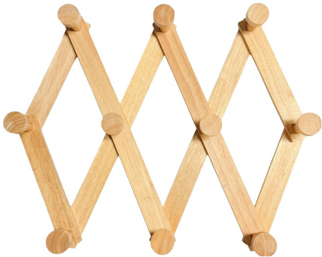 원목 아트 자바라 옷걸이 특대, 베이지, 1개