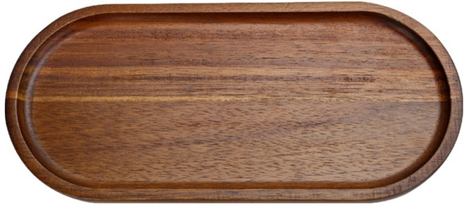 힘룸 튼튼한 원목 우드 트레이, 라지 타원 트레이, 1개