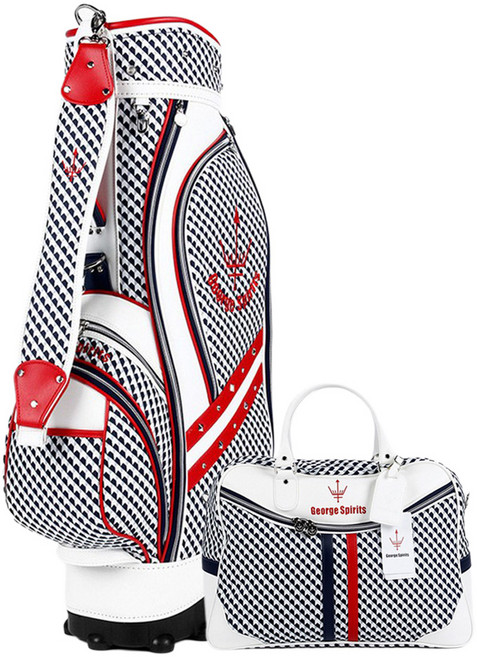 조지스피리츠 미로틱 W2 골프 바퀴형 캐디백 세트, 레드