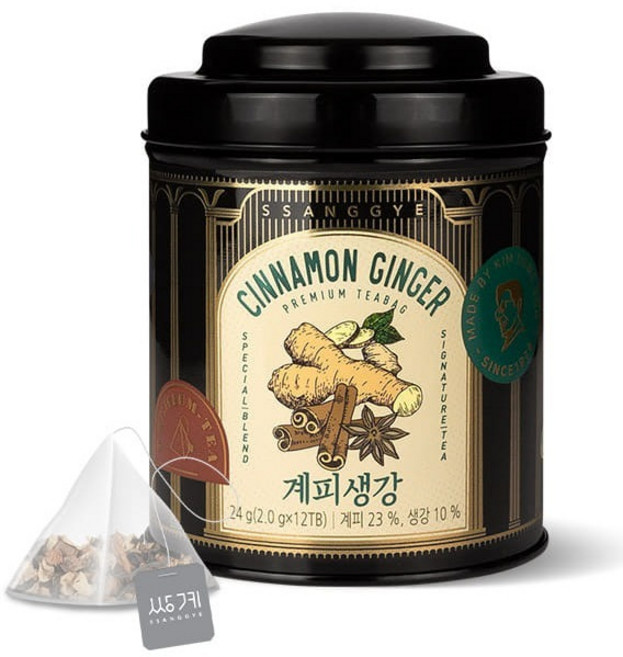 쌍계명차 티 마스터 캔 계피생강차, 2g, 1개, 12개입