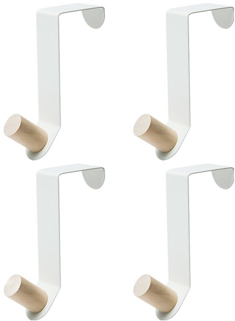 코히모 도어 행거 옷걸이 5W0240, 화이트, 4개