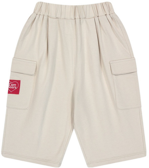 케어베어 아동용 통기성 텐더하트베어 아웃 포켓 7부 루즈핏 배기팬츠