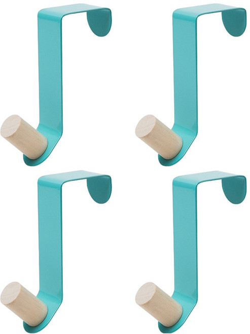 코히모 도어 행거 옷걸이 5W0240, 블루, 4개
