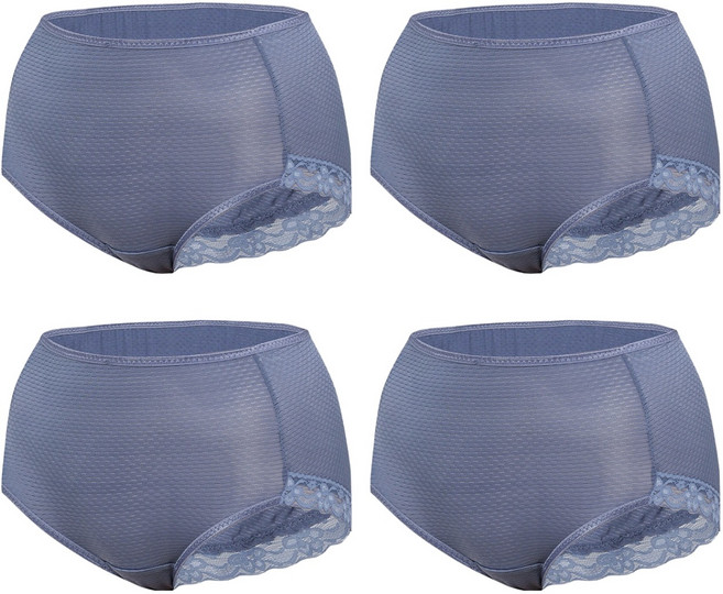 크리비아 스트라이프 인견 레이스 팬티 4p