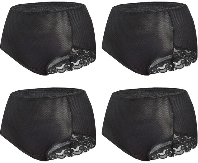 크리비아 스트라이프 인견 레이스 팬티 4p