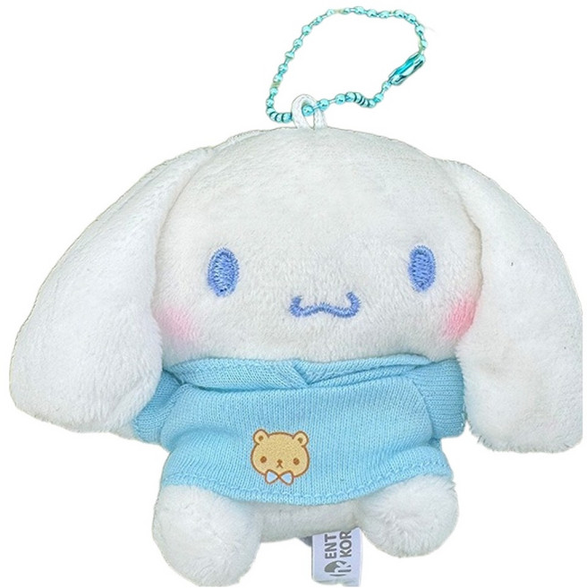 산리오 봉제인형 후드 가방걸이, 시나모롤, 1개, 8cm