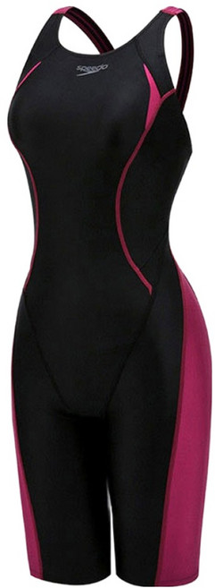 스피도 여성용 솔리드 5부 반신 오픈백 수영복 SCW12301FWY