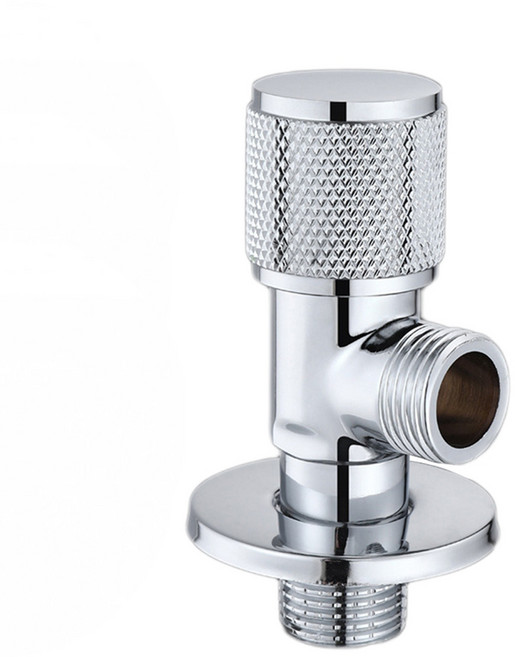 Cooksy 全銅單開角閥 4分介面 銀色, 1個