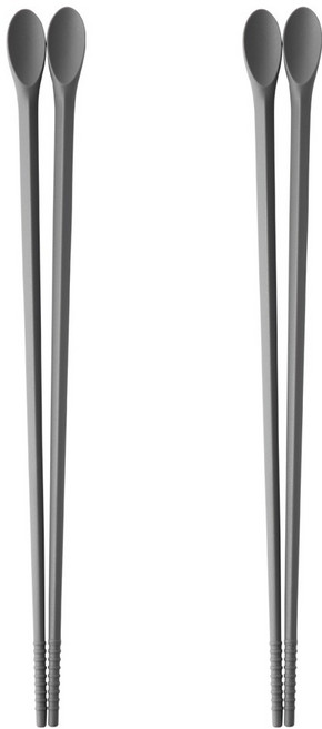 이지실리 실리콘 스푼겸용 튀김 요리 젓가락, 딥그레이, 2개