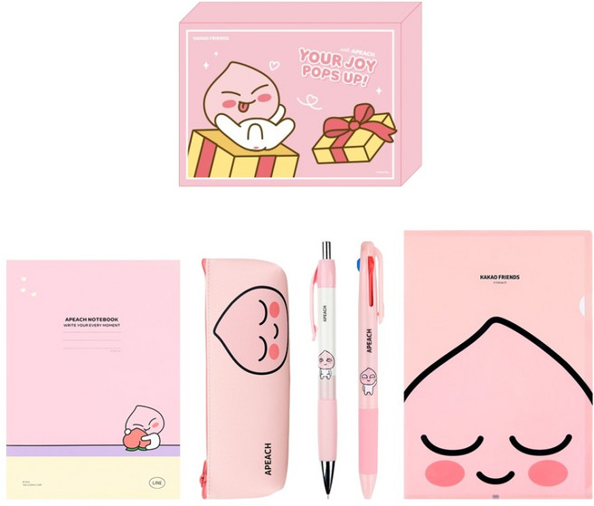 카카오프렌즈 베스트 문구세트, 어피치, 1세트