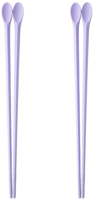 이지실리 실리콘 스푼겸용 튀김 요리 젓가락, 퍼플, 2개
