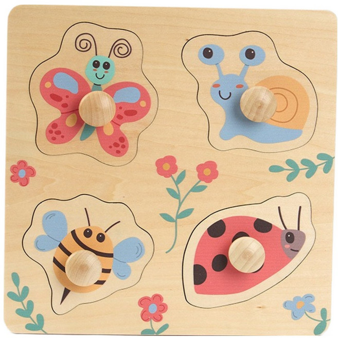 캐스비 유아용 튼튼 점보꼭지 퍼즐 곤충 세트, 1세트