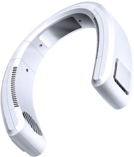 리빙베이 720도 양방향 넥밴드 냉각 선풍기, LF54, 화이트