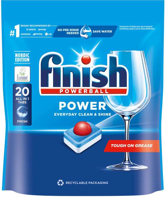 피니시 파워볼 탭스 식기세척기용 세제 17g 20p, 340g, 1개