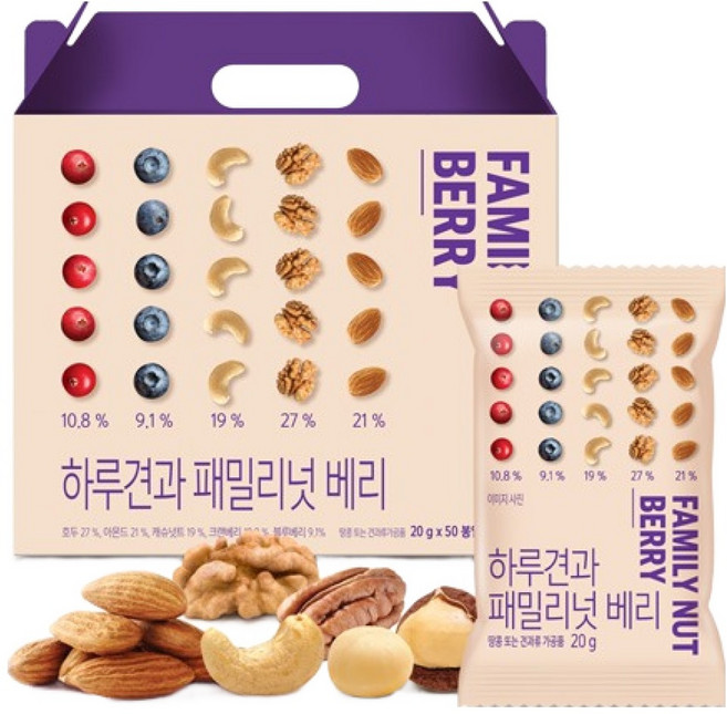 Dailynut Family Nut 綜合莓果堅果 50入, 1kg, 1個