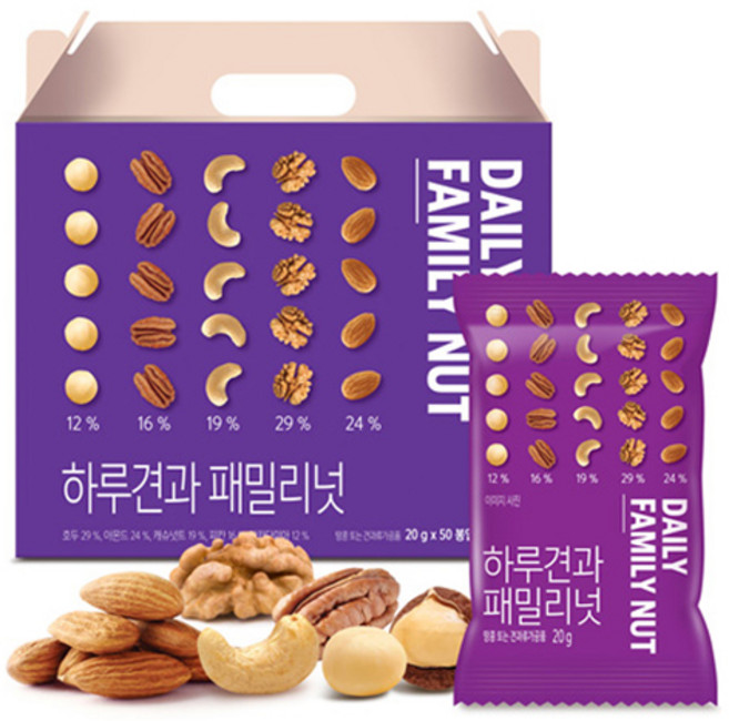 Dailynut 家庭號綜合堅果 50入, 1kg, 1個