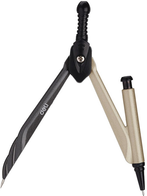 델리 샤프식 휴대용 컴퍼스 원형제도기 콤파스 골드, 1개