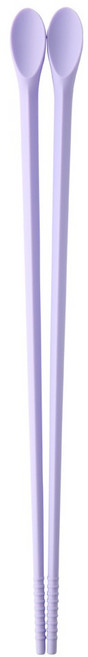 이지실리 실리콘 스푼겸용 튀김 요리젓가락, 퍼플, 1개