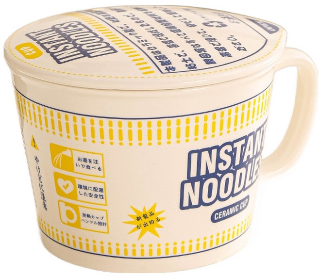 에르보 전자레인지 사용가능 도자기 라면 용기 1L, 블루, 1개