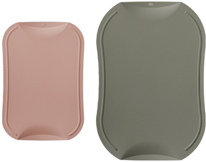 도블레 칼집나지 않는 항균 도마 2종 세트, 살몬, 카키, 1세트