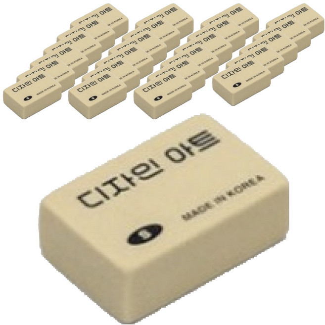 화랑 디자인아트 지우개 M, 24개, 브라운