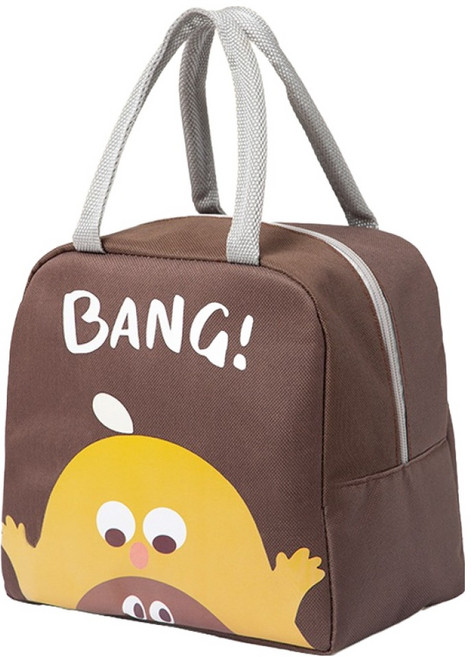 후고 다용도 보온 보냉 도시락 가방, 브라운, 1개