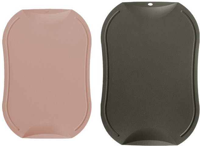 도블레 특허받은 칼집나지 않는 항균 도마 2종 세트, 살몬, 차콜, 1세트