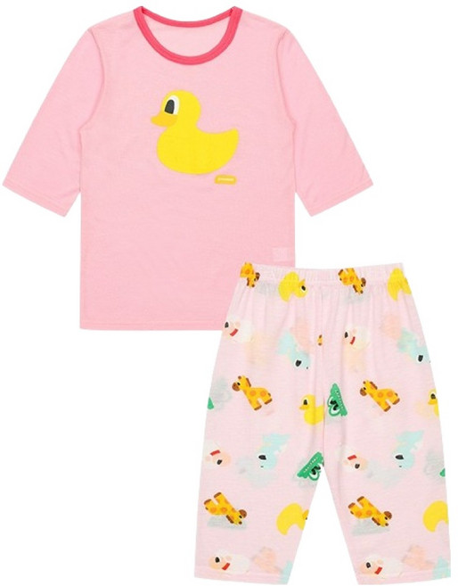 pancoat 兒童用 Popduck 人造絲七分家居服上下套裝 PKTIPLW06Z