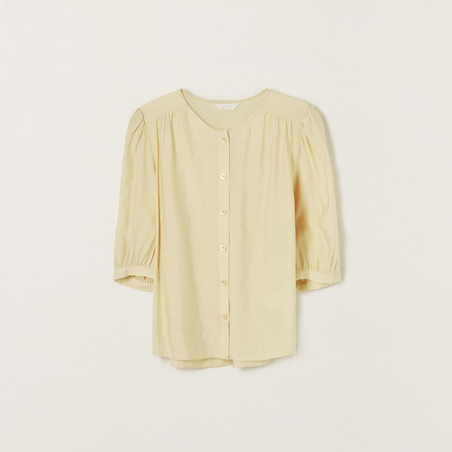 로엠 여성용 라운드넥 셔링 블라우스