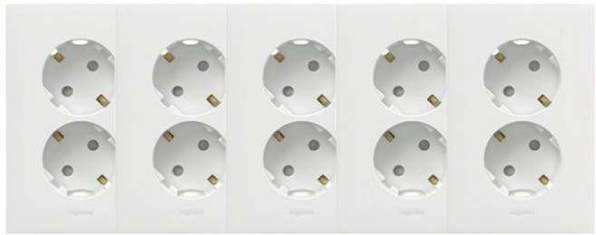 르그랑 아펠라 화이트 Simple 2구 매입 콘센트 45도 핀타입, 5개