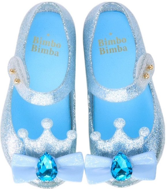 Bimbo Bimba 女童寶石蝴蝶結亮片果凍涼鞋