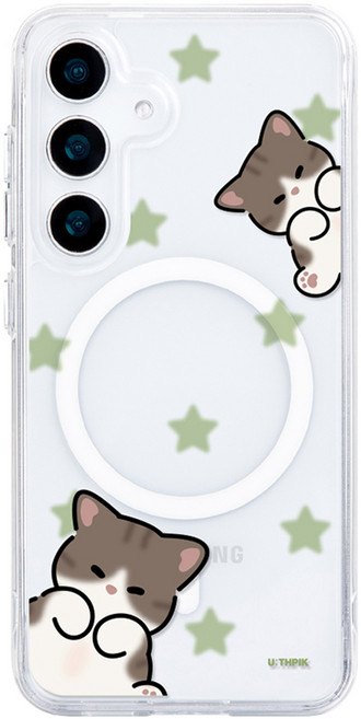 유스픽 냥냥귀여워 발라당 강력한 메가 맥세이프 젤하드 휴대폰 케이스