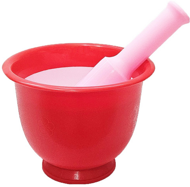 가볍고 오래쓰는 업소용 절구 + 공이 세트 레드, 1세트