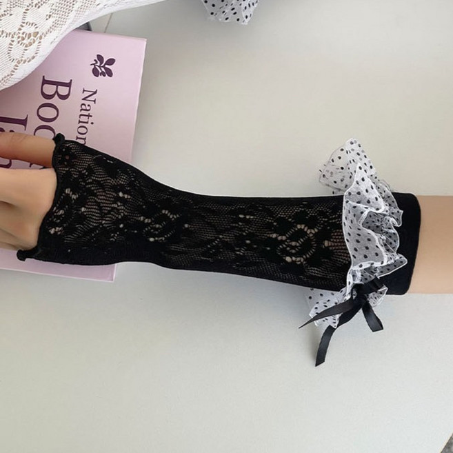 페이퍼먼츠 러블리 레이스 망사 미들 팔토시 2p 10662