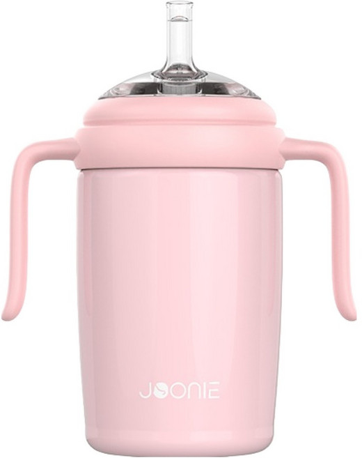 주니 스테인리스 빨대컵, 240ml, 1개, 핑크