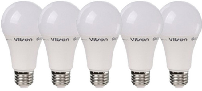 비츠온 LED 벌브 12W, 주광색, 5개