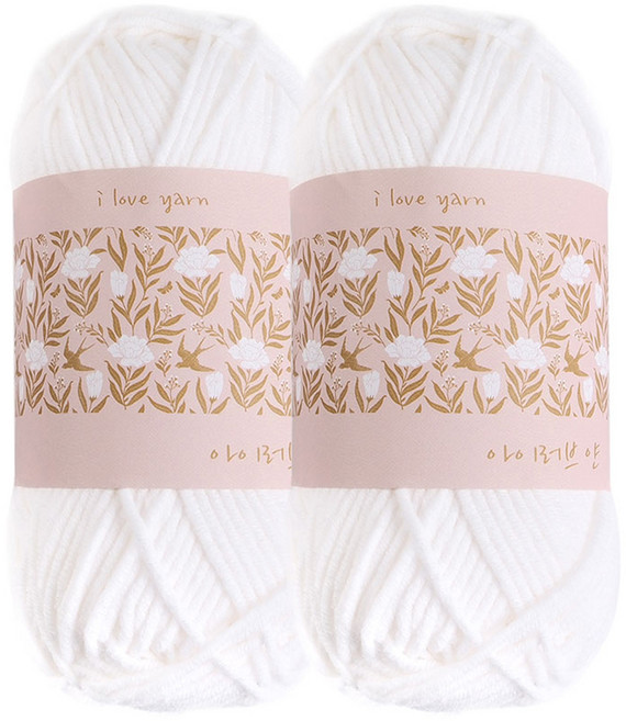 청송뜨개실 아이러브얀 뜨개실, 01 백아이보리, 2개