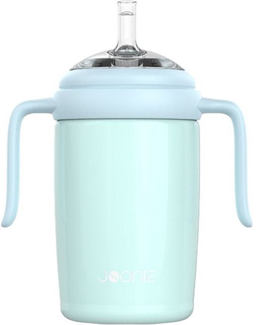 주니 스테인리스 빨대컵, 240ml, 1개, 스카이블루