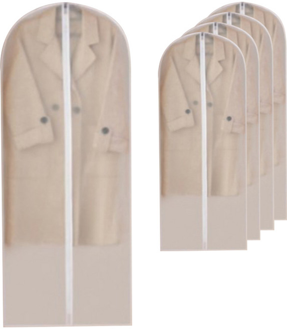 더자카 지퍼형 방습 방수 옷커버 투명, 5개, 1개입